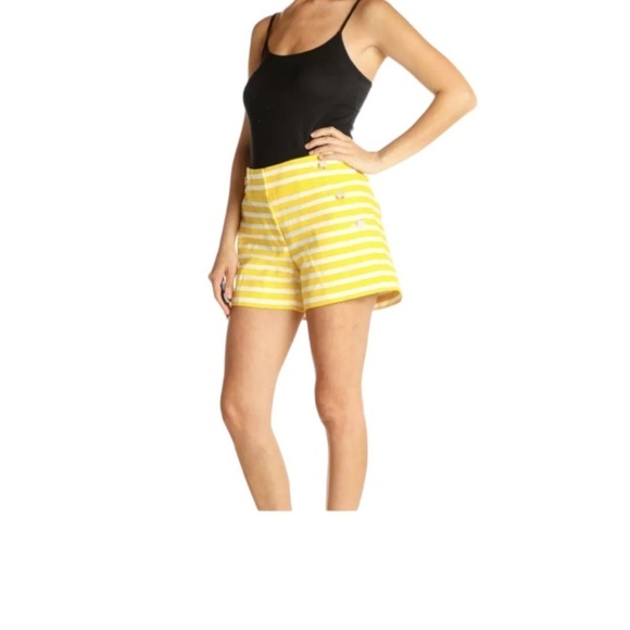 🌺ANN TAYLOR LOFT “The Riviera” Boat Shorts in Yellow / White Stripes Size 0 NWT🌺 - Picture 9 of 11